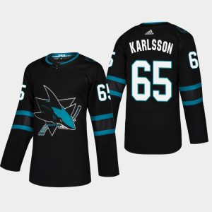 Kinder San Jose Sharks Eishockey Trikot Erik Karlsson #65 2018-19 Schwarz Authentic Pro Stealth Alternate